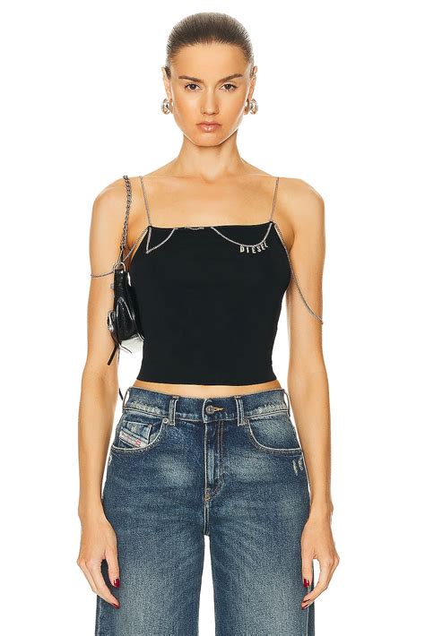 Diesel Chain Tank Top In Black Fwrd