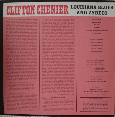 Clifton Chenier - Louisiana Blues And Zydeco - Used Vinyl - High ...