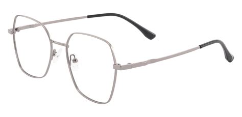 Rocky Geometric Prescription Glasses Silver Womens Eyeglasses