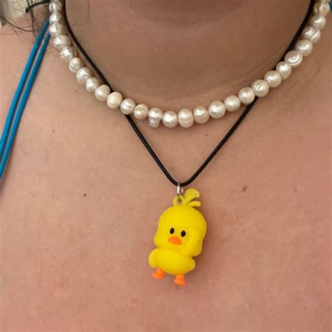 Yellow Duck Necklace Etsy