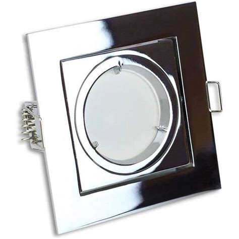 Spot Encastré Led Carré Chrome 7 5 Watt Dimmable Blanc Chaud 230v Plat