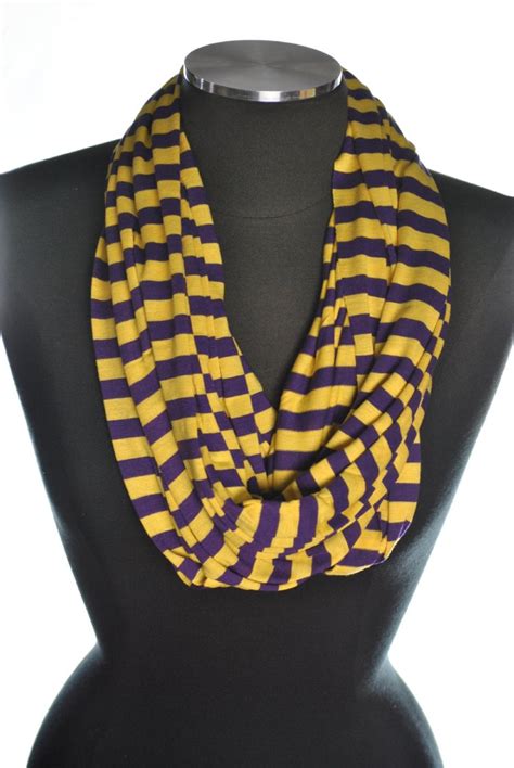 Thin Stripe Infinity Scarf Purplegold