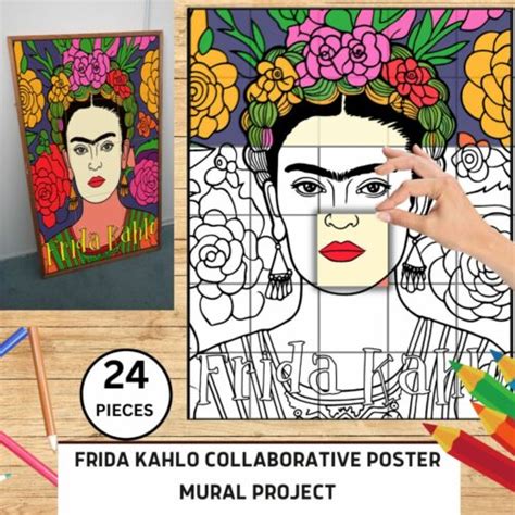 Frida Kahlo Collaborative Poster Mural Project Hispanic Heritage