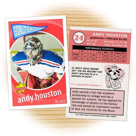 Custom Hockey Cards - Retro 60™ Series Starr Cards