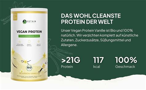 Vetain Vegan Protein Vanille Bio Veganes Proteinpulver Bestens