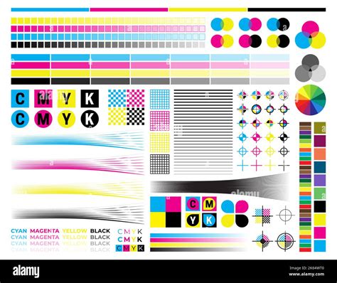 Cmyk Print Calibration Illustration With Offset Printing Marks And