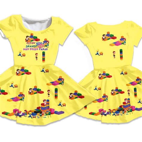 Vestido Infantil Personalizado Estamos Em Uma Grande Obra Elo7