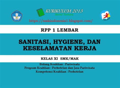 Rpp Sanitasi Hygiene Dan Keselamatan Kerja Perhotelan