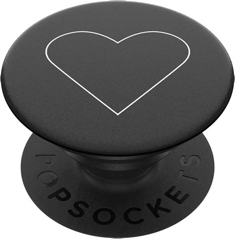 Popsockets Phone Grip With Expanding Kickstand White Heart Black