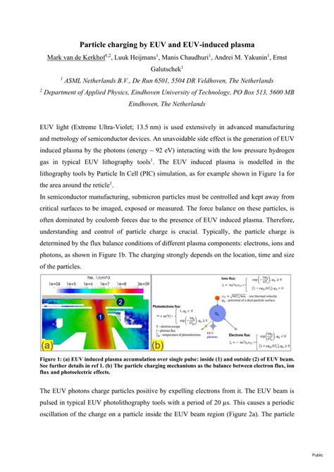 Pdf Particle Charging By Euv And Euv Induced Plasma