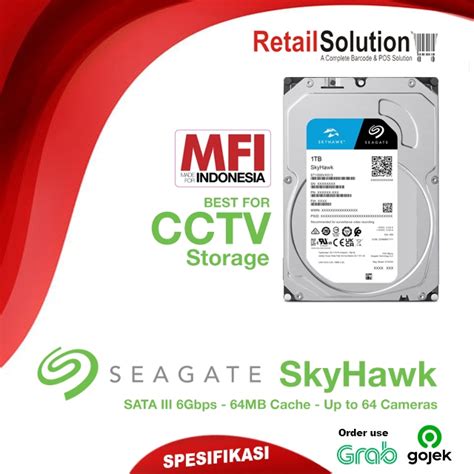 Jual HDD Seagate Skyhawk 1TB 3 5 SATA III MFI HDD Internal CCTV