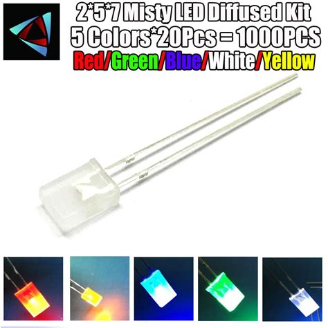 100PCS LOT 2 5 7mm Diffused Square LED Kit Light E Grandado