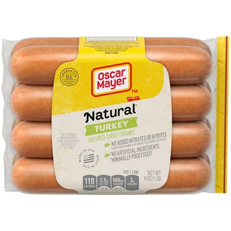 Oscar Mayer Selects Natural Turkey Hot Dogs 8 Ct 160 Oz Package