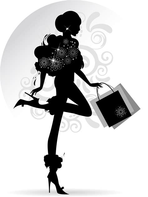 Fashion girl with shopping vectors 05 free download