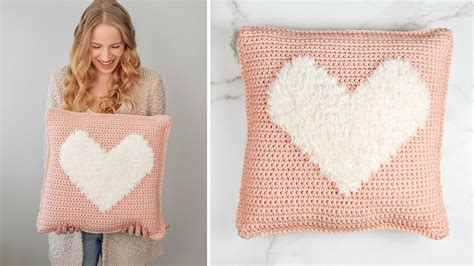 Crochet Heart Pillow Tutorial Bulky Love To Cuddle Pillow Pattern