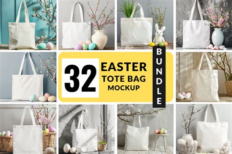 32 Easter Tote Bag Mockup Bundle Graphic By Little Bee Art · Creative Fabrica