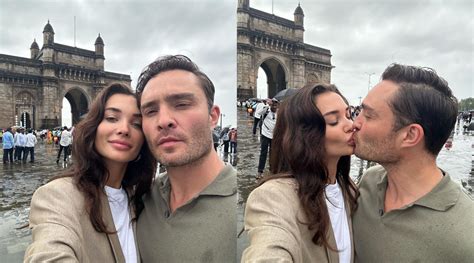 Amy Jackson Takes Beau Ed Westwick On Mumbai Darshan The Couple Kisses