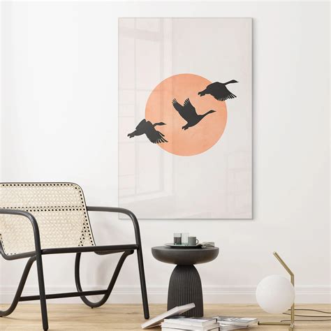 Plexiglas Vogels Voor De Perzikkleurige Zon Kubistika Wall Art Nl