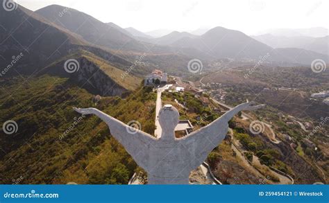 Aerial View of Statue of Christ the Redeemer in Maratea, Italy Stock ...