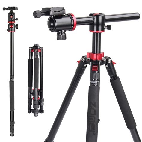 Zomei M8 Professional Camera Tripod 72 Inch With Extension Arm Monopod Conversion For Faster