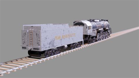 Pere Marquette Locomotive Train D Model Cgtrader