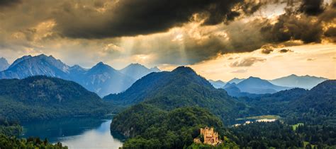 4k 5k Schwangau Germany Mountains Castles Scenery Forests