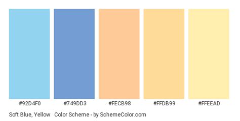 Soft Blue Yellow And Orange Color Scheme Blue