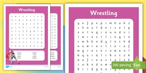 Wrestling Word Search Teacher Made Twinkl