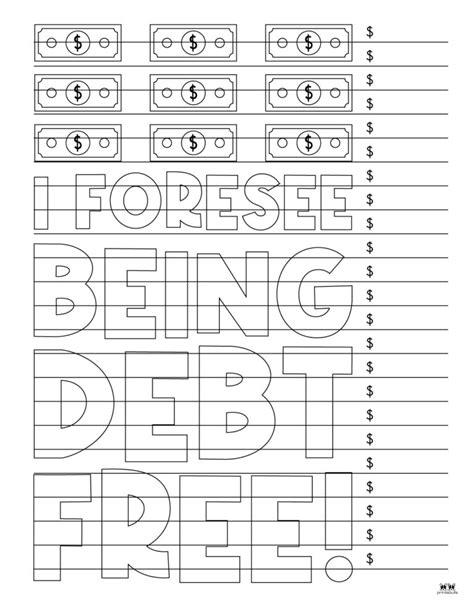 Debt Free Coloring Chart Printable