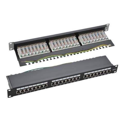 Naviatec Cat Shielded Port Patch Panel Black