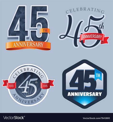 45 Years Anniversary Logo Royalty Free Vector Image