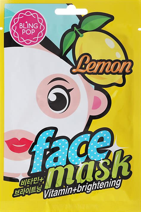 Masque tissu à l extrait de citron pour visage Bling Pop Lemon