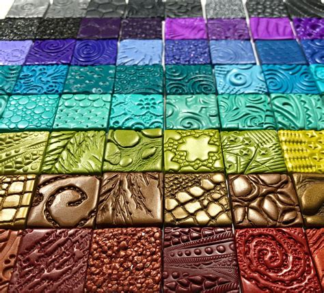 tiny textured tiles surface texture ideas  polymer clay  tutorial