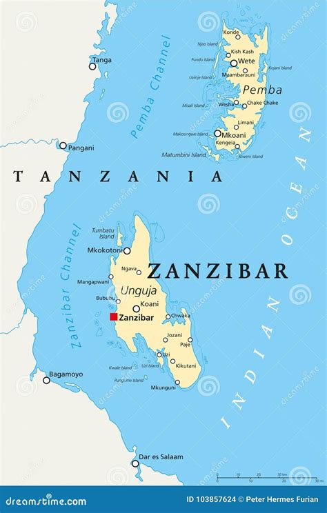 Carte Politique De Zanzibar Illustration De Vecteur Illustration Du