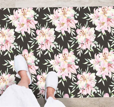 Tapis vinyle plantes délicatesse florale