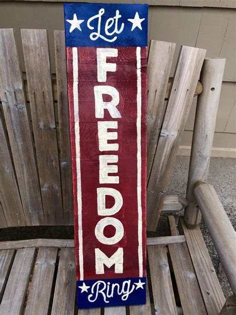 Let Freedom Ring Sign 4th Of July Sign Americana Sign Etsy