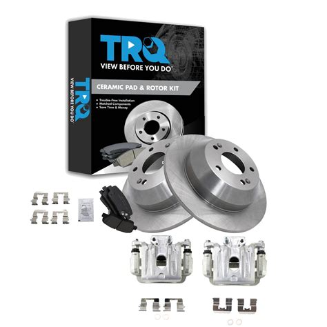 Trq Rear Ceramic Brake Pad Rotor Caliper Kit Compatible With Kia