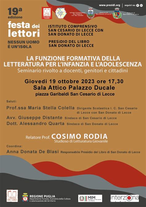 Festa Del Lettori Formazione A San Cesario Di Lecce