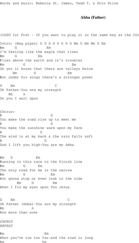 Abba (Father) - Christian Gospel Song Lyrics and Chords