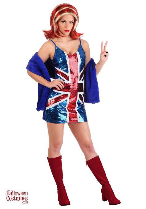 British Girl Power Popstar Costume For Women In 2021 Costumes For Women Women Costumes