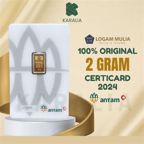 Jual LOGAM MULIA EMAS ANTAM 2 GRAM LM ANTAM TERBARU CERTIEYE CERTICARD