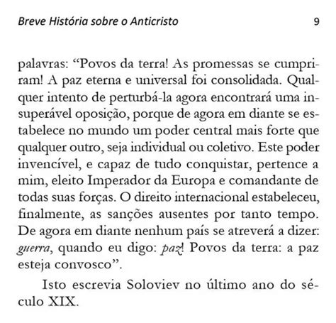 Breve Hist Ria Sobre O Anticristo Vladimir Soloviev Venda Em S O