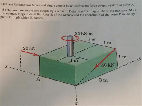 Solved Replace The Two Forces And Single Couple By An Chegg