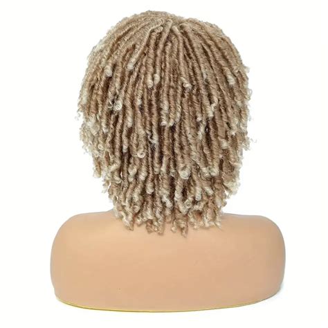 Ombre Blonde Dreadlock Wigs Short Curly Twist Wigs For Women Afro Curly