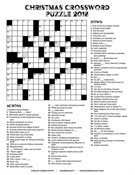 Free Printable Christmas Crossword Puzzle with Answers | FREE Printable