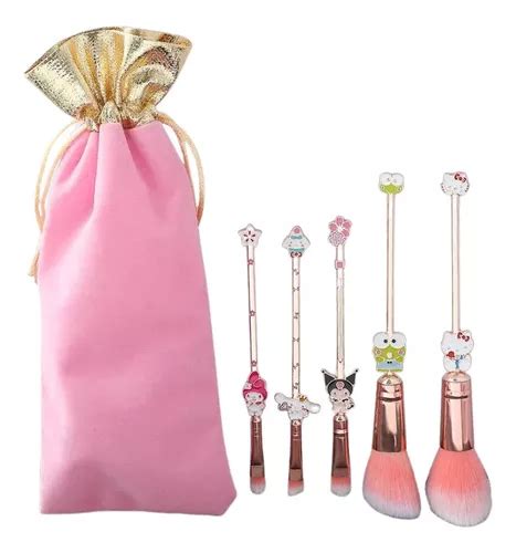 Set Juego De 5 Brochas De Maquillaje Sanrio Hello Kitty Mercadolibre