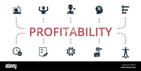 Profitability Icon Set Contains Editable Icons Theme Such As Time