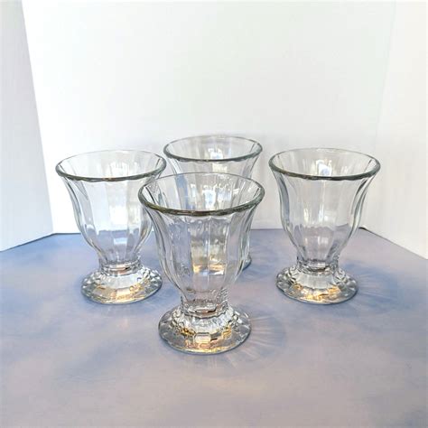 Libbey Sundae Glasses Ice Cream Parlor Glassware Vintage Set Of 4 Rare Etsy