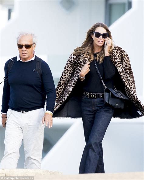 Elle Macpherson Sports Leopard Print Coat As She Steps Out With Gilles