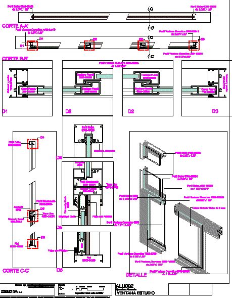 Detalles Constructivos De Ventanas Y Puertas De Aluminio En Autocad